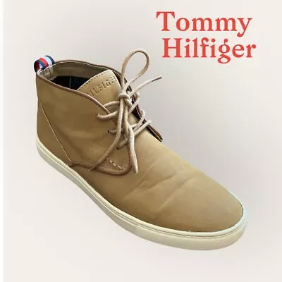 Tommy Hilfiger Men’s Beige  Lace Up Suede Chukka Style Boots Rubber Sole Size 10 • $14