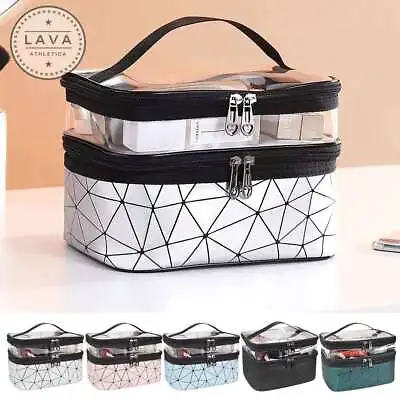 Jewellery Case Storage Bag Women Beauty Makeup Nail Polish 2 Layer Cosmetic Bags • $9.39