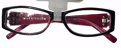 Magnivision Elizabeth Reading Glasses +1.50 Foster Grant Burgundy Frame Msrp $26 • $15.99