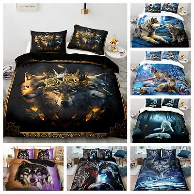 Wolf Quilt Doona Duvet Cover Set Single Double Queen King Size Bed Pillowcase AU • $41.80