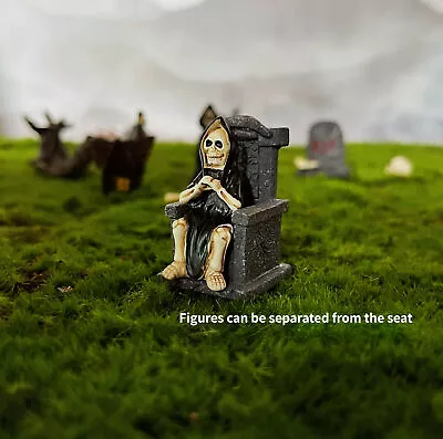 Simulation Mini Skeleton Bones Crow Coffin Tombstone Miniature Scene Props Model • $6.57