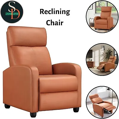 Modern Leather Recliner Chair With Adjustable Armrests & Padded Seat For Comfort • £127.97