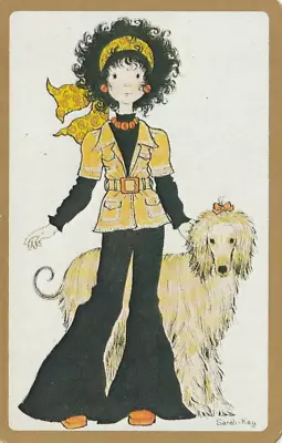 $2.50 • Buy Sarah Kay Girl With Afghan Dog,  1970's  Single Swap Card