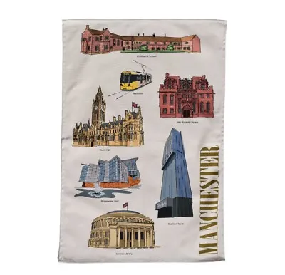 Town Towels Manchester Landmarks Tea Towel Size 18.89”W X 27.55”L - Brand New • £15.73