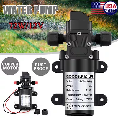 12V Water Pump 130PSI Self Priming Pump Diaphragm High Pressure Automatic Switch • $14.99