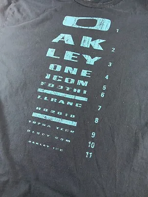 Retro OAKLEY T-shirt Eye Exam Test Chart Optometrist Sun Glasses Surf Skateboard • $13.69