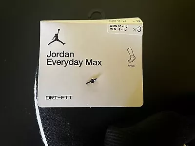 NIKE JORDAN  Everyday Max  Men's DRI-FIT Ankle 3 Pair Socks | Large 8-12/10-13 • $31.99