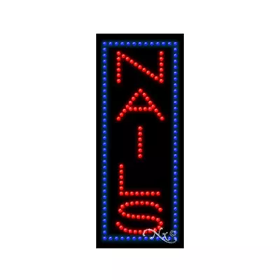 NEW  NAILS  VERTICAL BORDER 27x11 SOLID/ANIMATED LED SIGN W/CUSTOM OPTIONS 20334 • $284