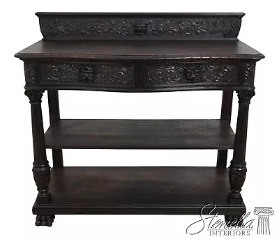 F61709EC: RJ HORNER Antique Carved Oak Server • $2395