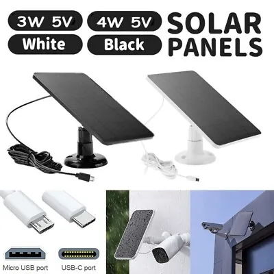 4W Solar Panel Charger For RingEufycamWyzeReolink Rechargeable Battery Camera • $25.69