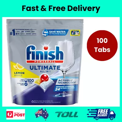 Finish Ultimate All In One Dishwasher Tablets Lemon Sparkle 100 Tabs • $50.64