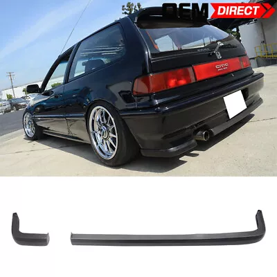 Fits 88-91 Honda Civic Ikon Style PU Rear Bumper Lip Splitter Spoiler 2PCS • $154.99