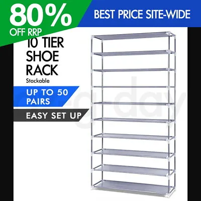 $24.95 • Buy 10 Tier Stackable Shoe Rack