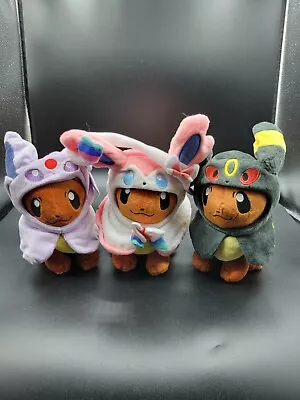 £48.02 • Buy Pokemon Eevee In Sylveon Umbreon Espeon Poncho Plush Toy 7  Lot Of 3 Cuties