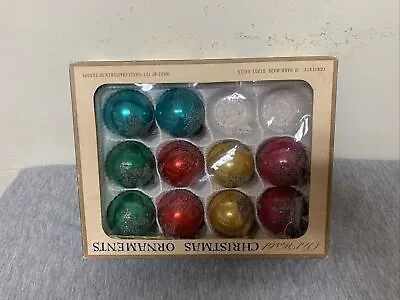 Vintage Mercury Glass Mica Decorations Christmas Ornaments West Germany W/Box • $34.99