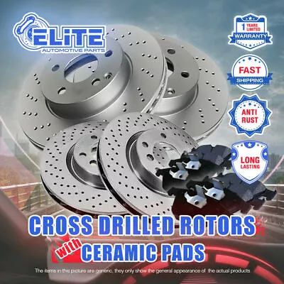 Front+Rear Drilled Rotors & Ceramic Pads For 1991-1999 Mitsubishi 3000GT FWD • $289.60