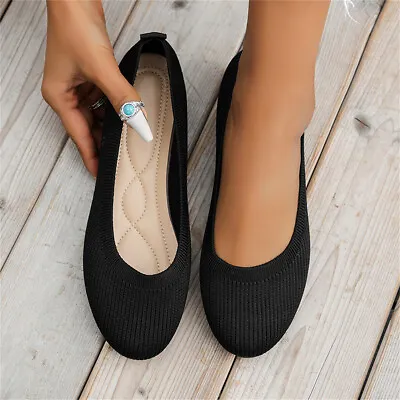 Women Knit Loafers Women Flats Shoes Casual Breathable Low Heels Flat Shoes B • $16.99