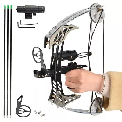 30lbs Mini Compound Bow Set 14  Triangle Bow & Arrow Kit Archery Hunting Fishing • $85.96