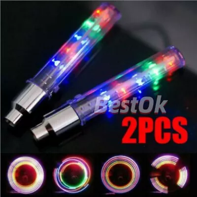 2Pcs Universal 5LED Flash Wheel Light Motocycle Bicycle Tire Valve Wheel Lamp • $11.43