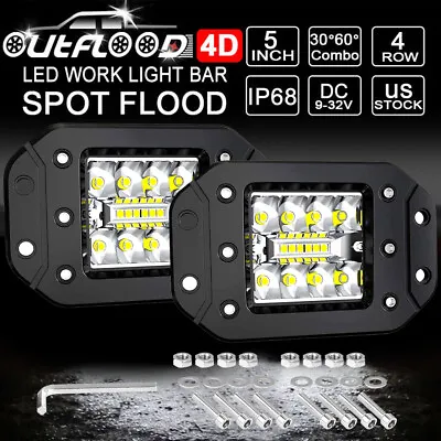 Flush Mount LED Flood Spot Cube Fog Work Lights Pods Off Road SUV ATV Truck • $25