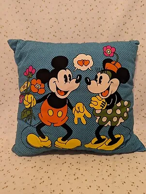 VINTAGE MICKEY AND MINNIE MOUSE PILLOW 15 Inches WALT DISNEY PRODUCTIONS NOS!  • $30