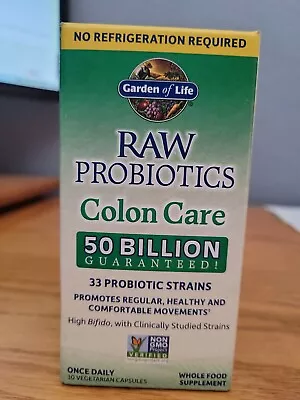 $27.90 • Buy Garden Of Life RAW Probiotics Colon Care Shelf Stable 50 Billion CFU Exp 7/2024