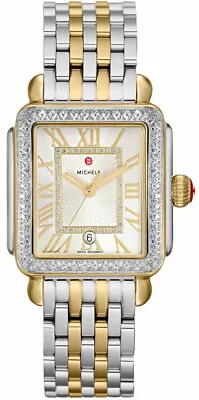 New Michele Deco Madison Diamond Diamond Dial Two Tone MWW06T000144 33mm Watch • $1899