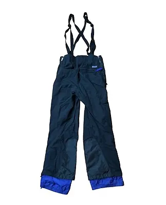 Patagonia Snow Ski Pants Bibs Overalls Snowboard Black Blue Shell Men’s Size 30 • $49.99
