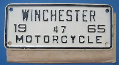 1965 Winchester VA Motorcycle License Plate Unused • $29.99