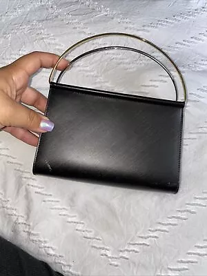 $250 • Buy Cartier Mini Handbag Trinity Leather Black Accessory Pouch Silver Gold Hardware