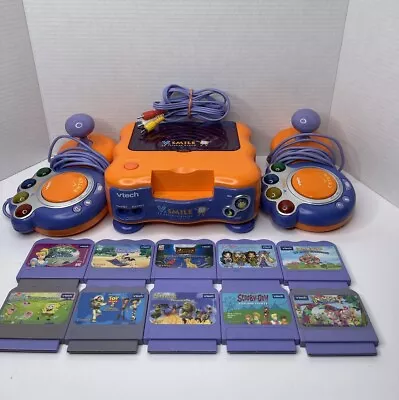 Vtech V Smile TV Learning System Console 2 Controllers 10 Games • $73.58