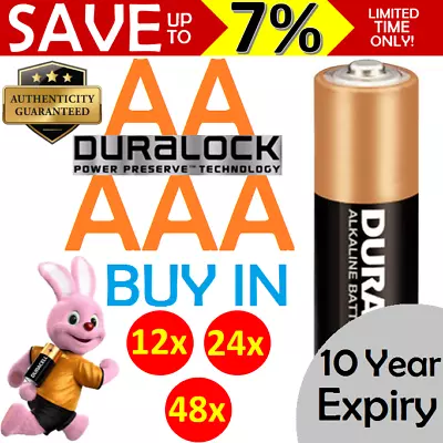 NEW BULK ORIGINAL GENUINE DURACELL Duralock AA AAA Batteries Coppertop AU STOCK • $24.95