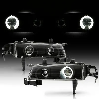 L+R Black Projector Headlight Halo Angel Eye For 92-96 HONDA PRELUDE Type-SH H22 • $145.51