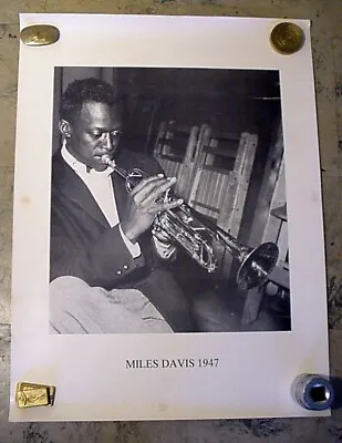 Rare  Miles Davis 1947  B&W 24 X 17 Poster • $19.50