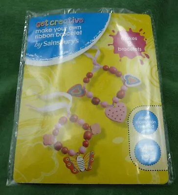 Sainsburys Get Creative - Make Your Own Ribbon Bracelet Kit - New - Makes 2 • £2.99