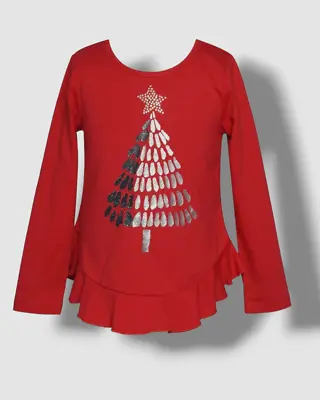 $72 Hannah Banana Kids Girls Red Glitter Christmas Tree T-Shirt Top Size 3T • $23.18