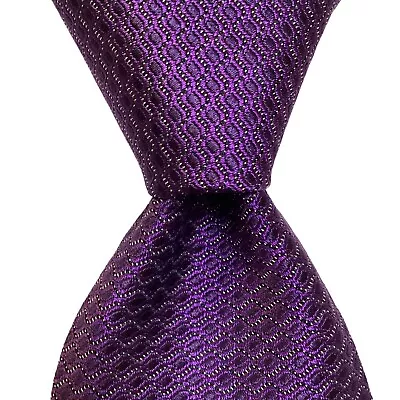 ROBERT TALBOTT Best Of Class Silk Necktie ITALY Designer Geometric Purple EUC • $41.99