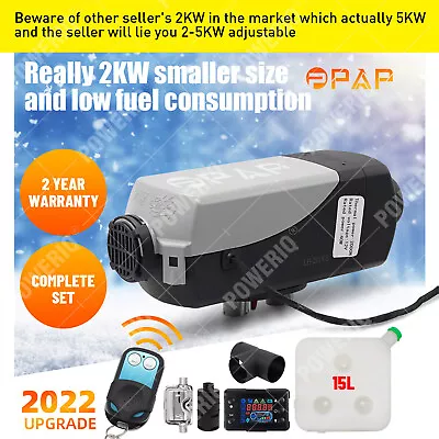 12V 2KW Diesel Air Heater 15L Tank Remote Control Thermostat Caravan Motorhome • $235