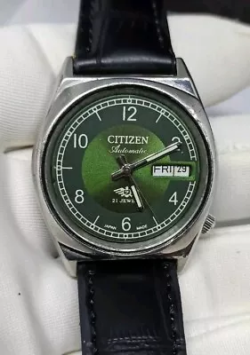 Vintage Citizen Automatic Green Dial Day/date Men's  Wrist Watch Looking Good   • $37