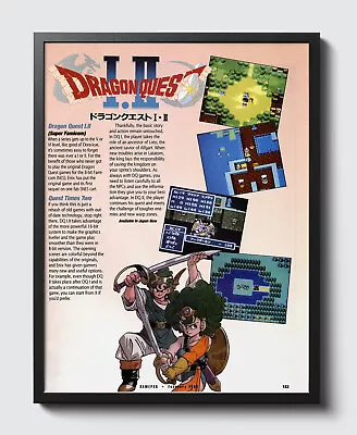 Dragon Quest I II Super Famicom SFC Glossy Promo Poster Print Unframed G1516 • $14.98