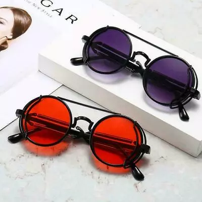 Retro Steampunk Sunglasses Vintage Style Round Glasses . HOTU • $1.67