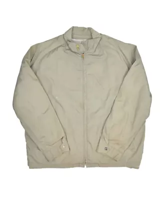 Vintage McGregor Khaki Jacket Mens 44 Full Zip Bomber Faux Furn Lined USA Made • $26.92