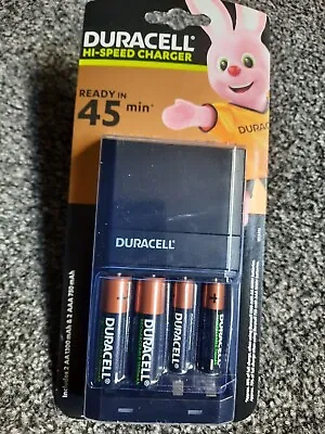Duracell Hi-Speed 45min Charger CEF27  Inc 2 AA & 2 AAA Batteries • £18.95