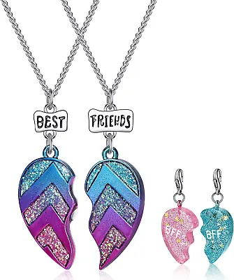 BGSHEMNI Best Friends Half Heart Pendant Necklace For Children Kid'S Best Frien • $14.99