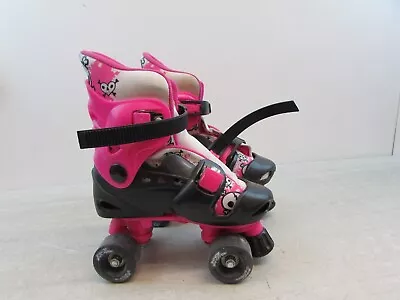 Child’s Size 10-13 Pink/Black/White No Fear Quad Roller Skates • £10