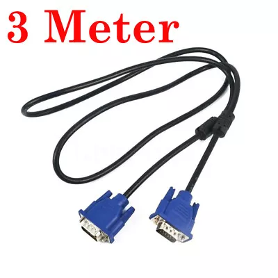 VGA Cable 3 Meters High Resolution SVGA 15 Pin PC To TFT Monitor LCD TV Lead  • £3.40