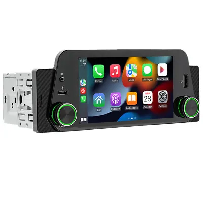 Single 1Din Car Stereo Radio Bluetooth Multimedia Player FM Carplay Android Auto • $71.91