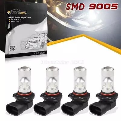 4x 9005 HB3 9145 H10 6000K 80W LED Cree Projector Fog Driving Light Bulb White • $14.51