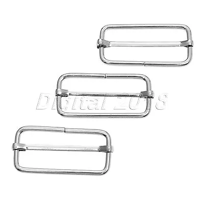 20Pcs Metal Webbing Bag Buckle Slide Adjustor Adjustable Square Ring Buckles • $3.09
