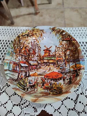 Vintage 1971 Daher Decorated Ware Made In England City Scene 10  Round Tin Tray • $45